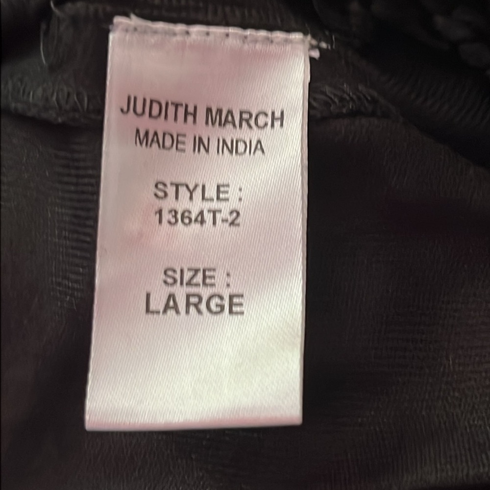 Judith March black sleeveless top with multi colored embroidery size L - Picture 5 of 6